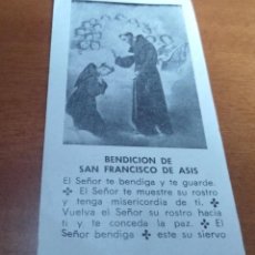 Postales: ESTAMPA RELIGIOSA ANTIGUA BENDICION DE SAN FRANCISCO DE ASIS