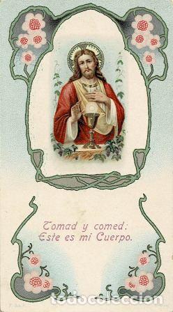 Postales: RECORDATORIA SAGRADO CORAZ&Oacute;N. TOMAD Y COMED. ESTE ES MI CUERPO COMU-905