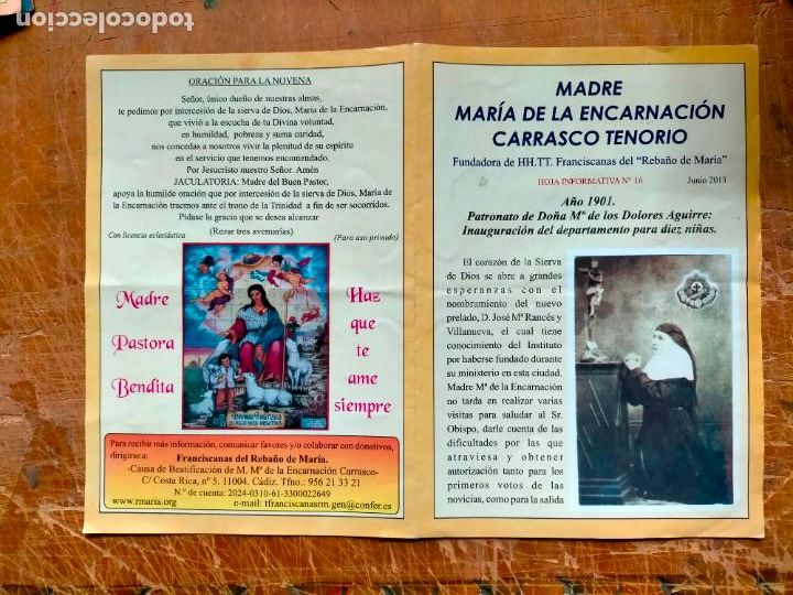 Cartes Postales: diptico madre maria da encarnacion carrasco tenorio franciscana - REBA&Ntilde;O MARIA VIRGEN DIVINA PASTORA