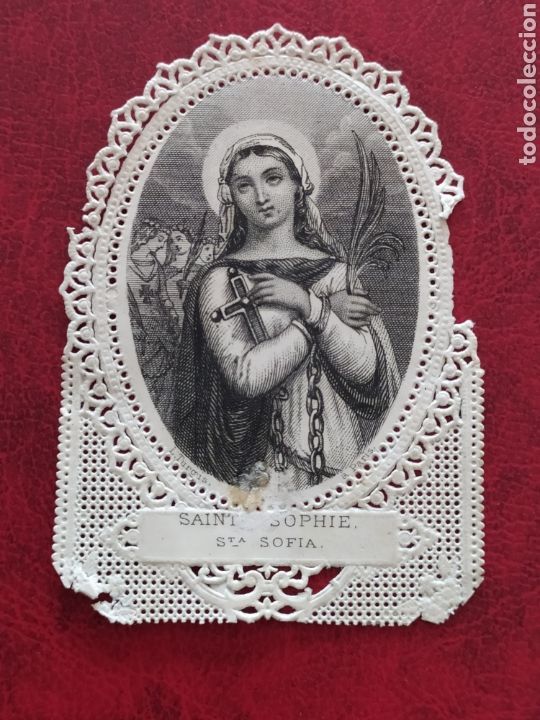 Cartes Postales: ESTAMPA TROQUELADA PUNTILLAS DE SANTA SOF&Iacute;A - SAINT SOPHIE - 1920 - 7x5cm