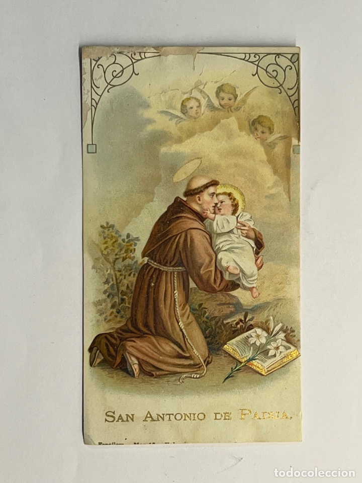 Postales: SAN ANTONIO DE P&Aacute;DUA.. Estampa Modernista.. Oraci&oacute;n en su anverso (h.1930?)
