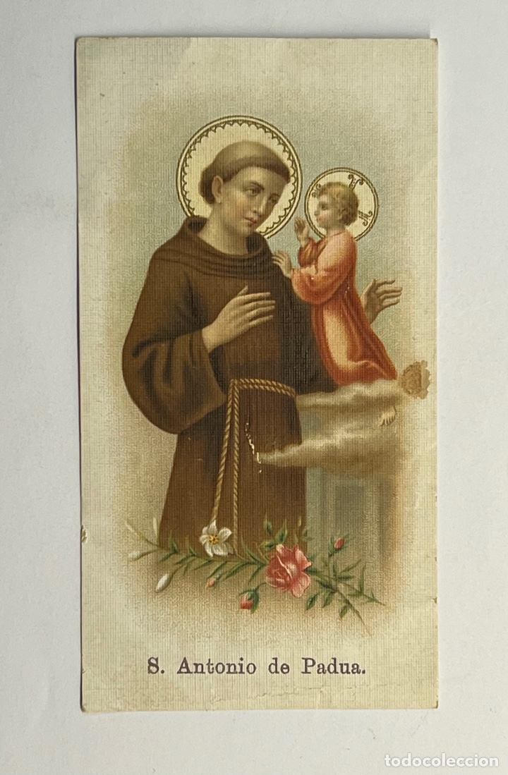 Postales: SAN ANTONIO DE P&Aacute;DUA. Estampa Religiosa Modernista.. (a.1907) dedicada..