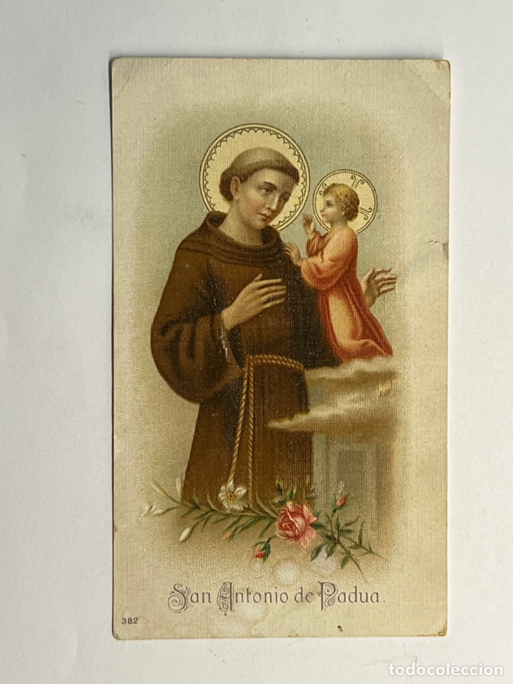 Postales: SAN ANTONIO DE P&Aacute;DUA. Estampa Religiosa Modernista.. (a.1907) Oraci&oacute;n en su anverso .