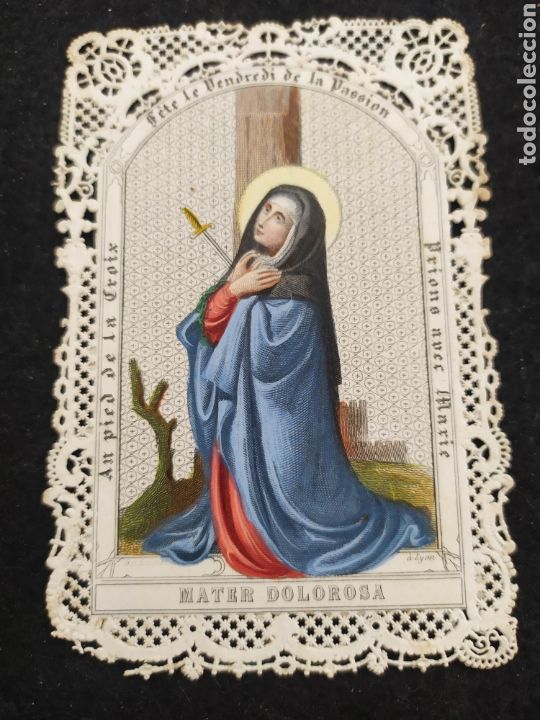 Postais: Antigua estampa troquelada a color, Mater Dolorosa