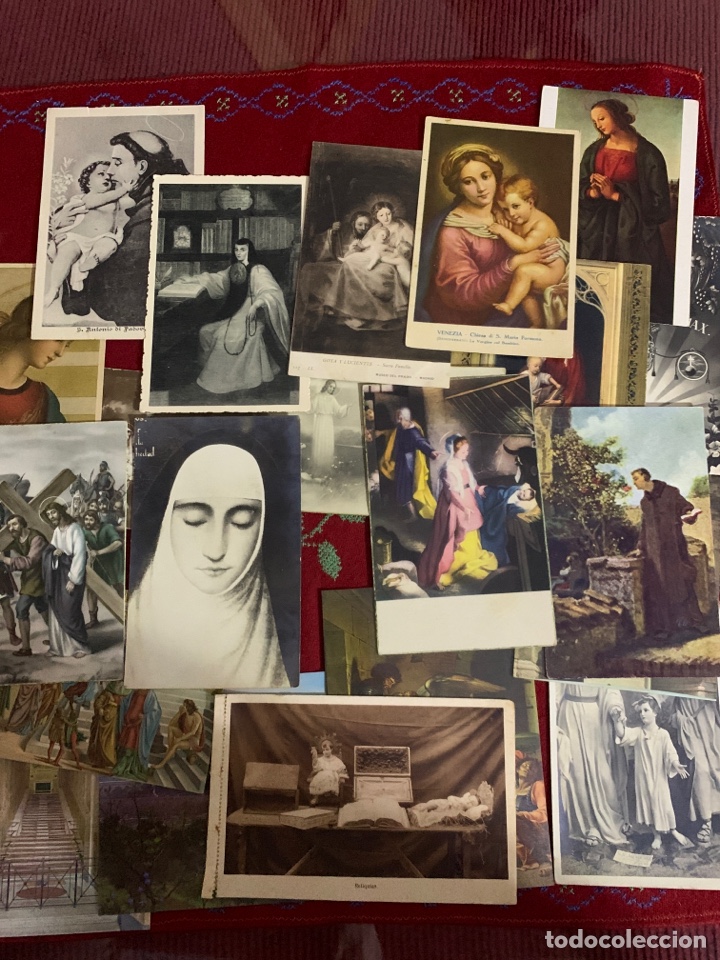 Postales: 21 postales antiguas tem&aacute;tica religiosa. - Foto 1