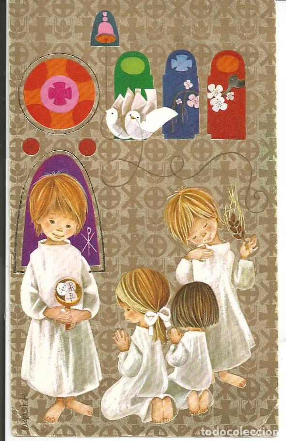 Postales: RECORDATORIO COMUNION *SALMONS* - SAN BAUDILIO DE LLOBREGAT 1975