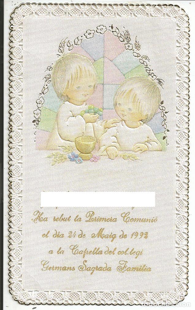 Postales: RECORDATORIO COMUNION *MARIA* - BORDE TROQUELADO, A&Ntilde;O 1992