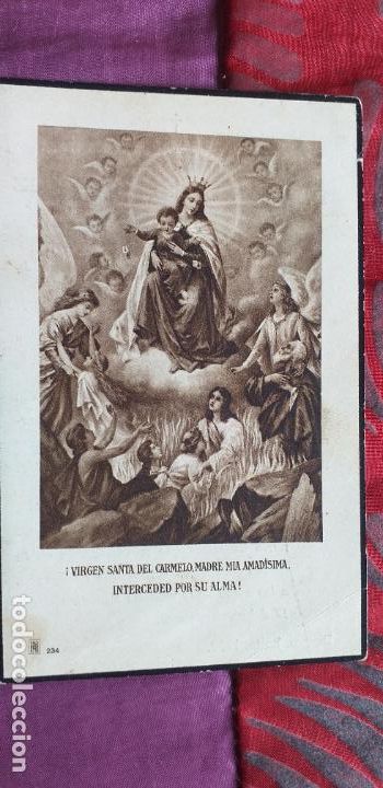 Postais: RELIGIOSAS-V27-VI-ESTAMPAS RELIGIOSAS-110X70MM-APROX..DIPTICO-VIRGEN SANTA DEL CARMELO