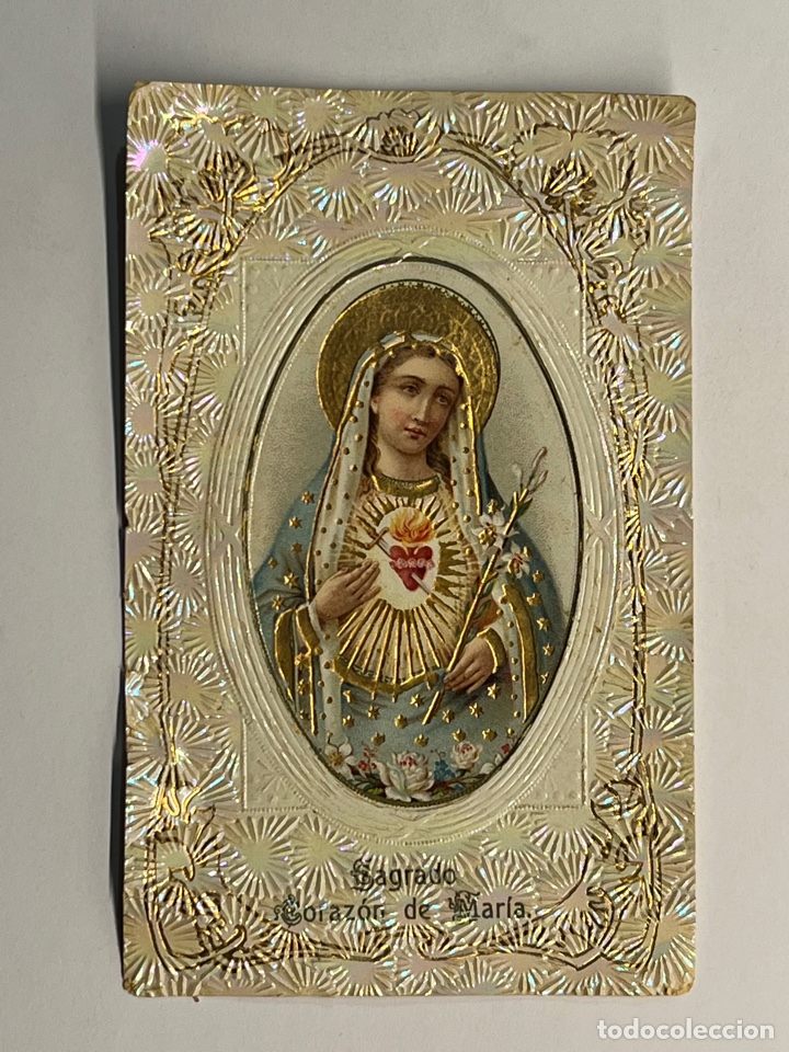 Postales: SAGRADO CORAZON DE MARIA. Postal Troquelada y Metalizada&hellip; (h.1910?)