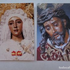 Postales: SEMANA SANTA DE SEVILLA : LOTE DE 2 ESTAMPAS HERMANDAD ESPERANZA DE TRIANA , CRISTO TRES CAIDAS