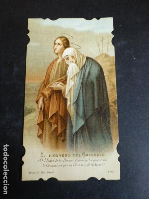 Cartoline: EL REGRESO DEL CALVARIO ANTIGUA ESTAMPA CROMOLITOGRAFICA