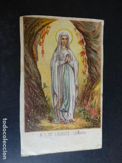 Cartes Postales: NUESTRA SE&Ntilde;ORA DE LOURDES ANTIGUA ESTAMPA CROMOLITOGRAFICA