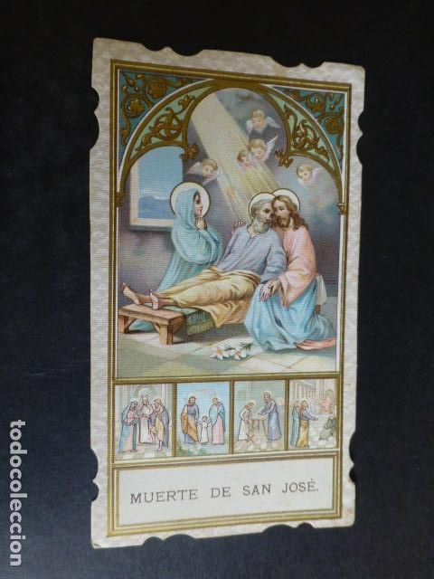 Postais: MUERTE DE SAN JOSE ANTIGUA ESTAMPA CROMOLITOGRAFICA
