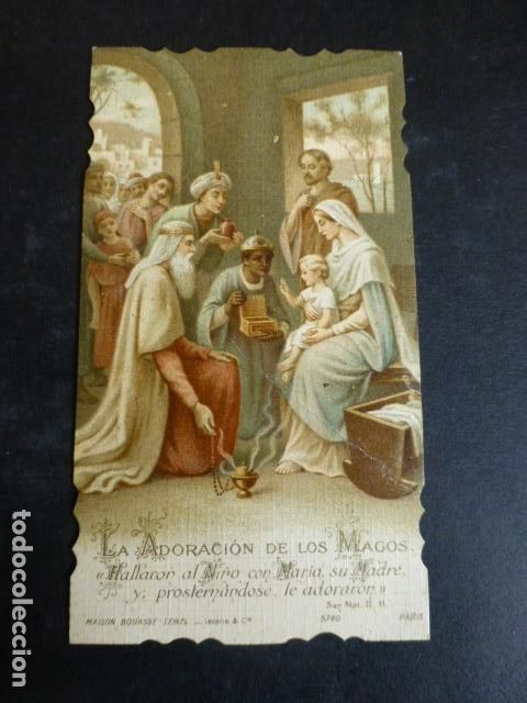 Cartoline: LA ADORACION DE LOS MAGOS ANTIGUA ESTAMPA CROMOLITOGRAFICA