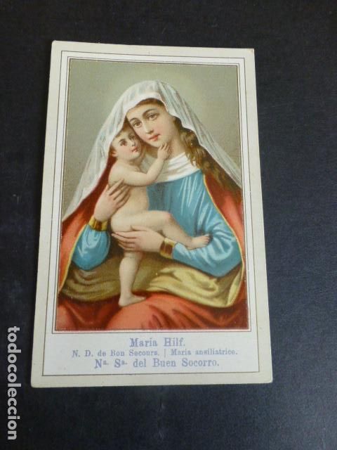 Cartoline: NUESTRA SE&Ntilde;ORA DEL BUEN SOCORRO ANTIGUA ESTAMPA CROMOLITOGRAFICA