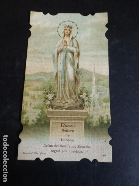 Cartoline: NUESTRA SE&Ntilde;ORA DE LOURDES ANTIGUA ESTAMPA CROMOLITOGRAFICA