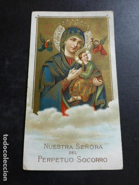 Cartes Postales: NUESTRA SE&Ntilde;ORA DEL PERPETUO SOCORRO ANTIGUA ESTAMPA CROMOLITOGRAFICA
