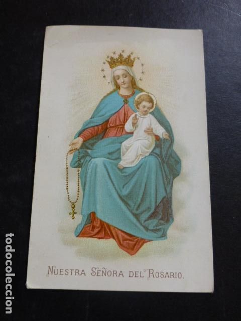 Cartes Postales: NUESTRA SE&Ntilde;ORA DEL ROSARIO ANTIGUA ESTAMPA CROMOLITOGRAFICA