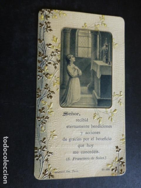 Cartes Postales: NI&Ntilde;A ANTE EL SAGRARIO ANTIGUA ESTAMPA CROMOLITOGRAFICA