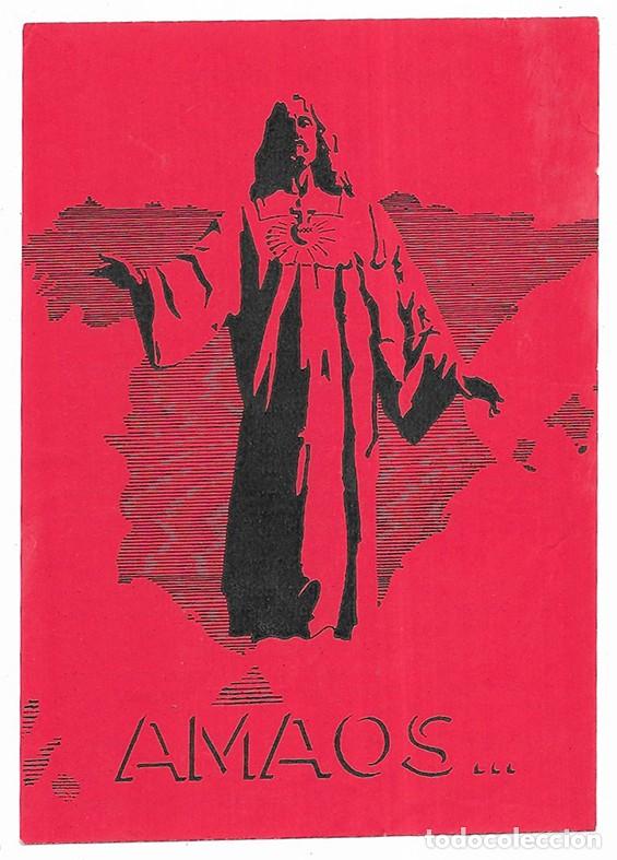 Postales: Estampa. AMAOS.....Oremos por Espa&ntilde;a. Sagrado Corazon de Jesus, Reinad en Espa&ntilde;a