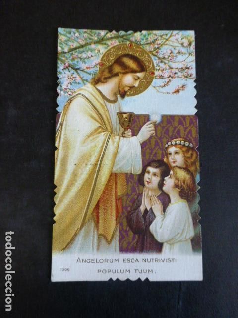 Postales: RECIBIENDO LA EUCARISTIA CON JESUS ANTIGUA ESTAMPA CROMOLITOGRAFICA