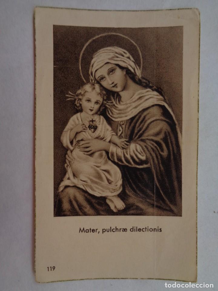 Postales: ANTIGUA ESTAMPA DE LA VIRGEN CON EL NI&Ntilde;O JESUS. MATER, PULCHRAE DILECIONIS