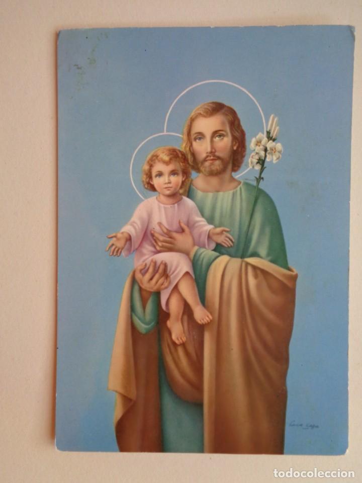 Postales: POSTAL CON IMAGEN DE SAN JOSE CON EL NI&Ntilde;O JESUS. A&Ntilde;OS 60