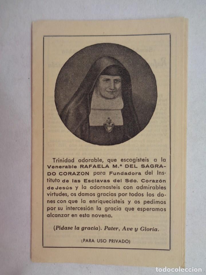 Postales: ESTAMPA SEMBLANZA DE VENERABLE RAFAELA M&ordf; DEL SAGRADO CORAZON. 1950