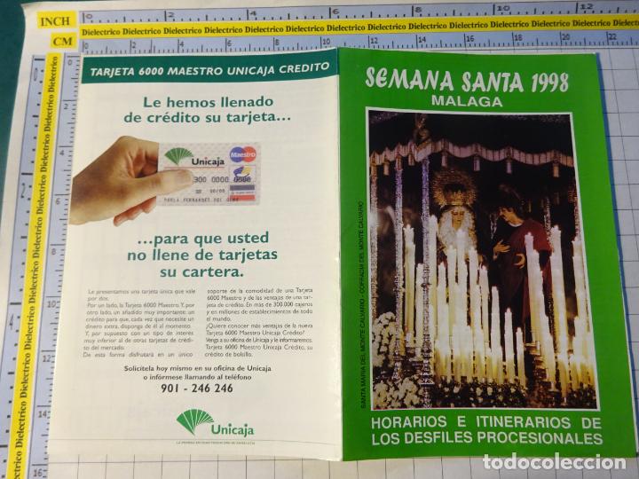 Cartoline: PROGRAMA SEMANA SANTA. HORARIOS ITINERARIOS PROCESIONES. M&Aacute;LAGA A&Ntilde;O 1998 SANTA MARIA CALVARIO 163