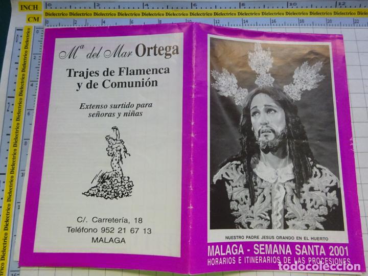 Cartes Postales: PROGRAMA SEMANA SANTA. HORARIOS ITINERARIOS PROCESIONES M&Aacute;LAGA A&Ntilde;O 2001. JES&Uacute;S ORANDO HUERTO 297