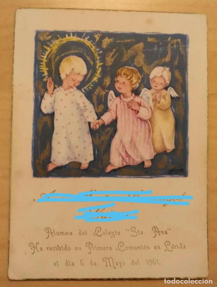 Postcards: R 86 Estampa Recordatorio 1&ordf; Comuni&oacute;n - Capilla Colegio Santa Ana de Lleida - Mayo 1961