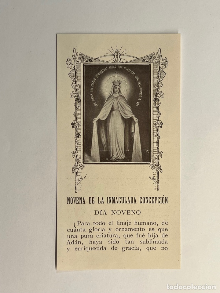 Postales: ESTAMPA. Novena de la Inmaculada Concepci&oacute;n.. D&Iacute;A NOVENO.. (h.1950?)