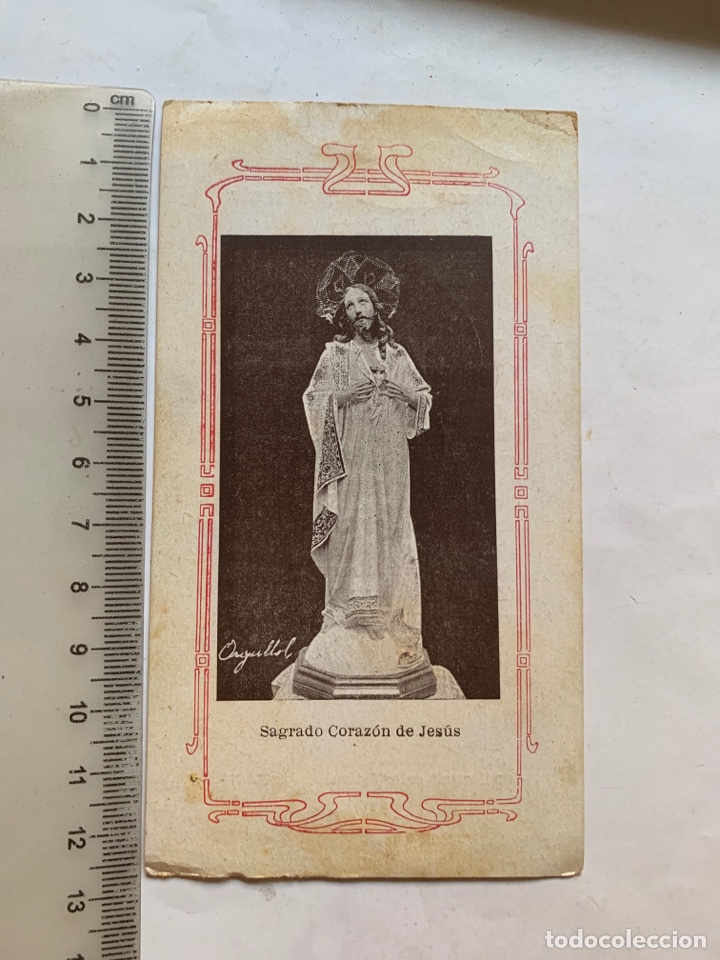 Postales: ESTAMPA. SAGRADO CORAZ&Oacute;N DE JES&Uacute;S. ORACI&Oacute;N.