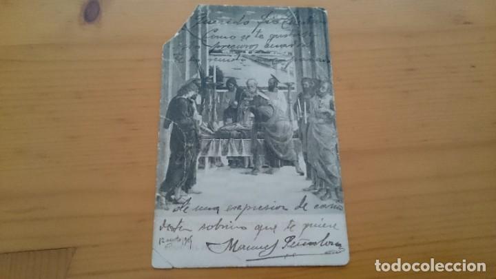 Postales: TARJETA POSTAL EL TR&Aacute;NSITO DE LA VIRGEN MUSEO DEL PRADO - ESCRITA 1905?