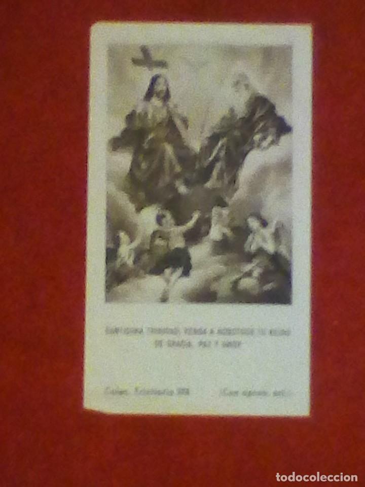 Postales: Antigua Estampa Sant&iacute;sima Trinidad (Santo Trisagio, Ant&iacute;fona y Oraci&oacute;n), A&ntilde;o 1954 (Ver otra foto).
