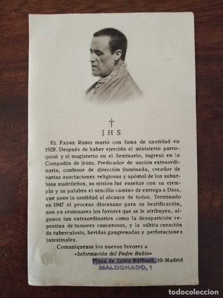 Cartes Postales: Recordatorio del Padre Rubio con Tela usada por &eacute;l.