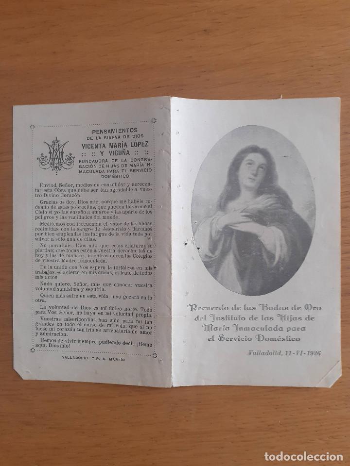 Postkarten: D&iacute;ptico novena Madre Vicenta Mar&iacute;a. Recuerdo Bodas de Oro Instituto Hijas de Mar&iacute;a Inmaculada