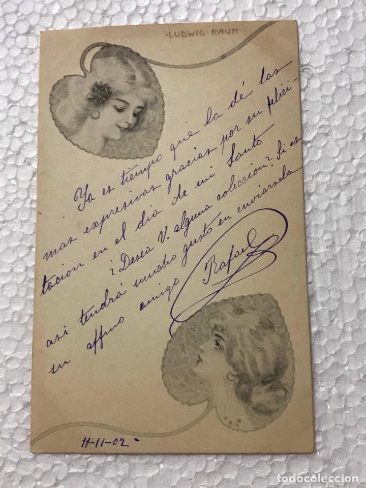Postales: POSTAL ILUSTRADA FIRMADA POR = LUDWIG-RAUH = REVERSO HORIZONTAL-. CIRCULADA Y ESCRITA 1902