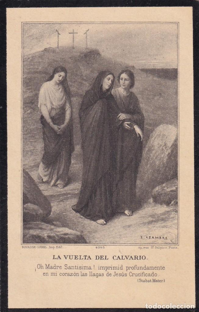 Postales: Recordatorio - Esquela mortuoria antigua / Diciembre 1920 / La vuelta del calvario
