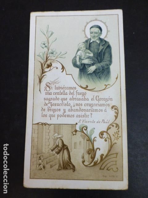 Postales: SAN VICENTE DE PAUL ANTIGUA ESTAMPA CROMOLITOGRAFICA