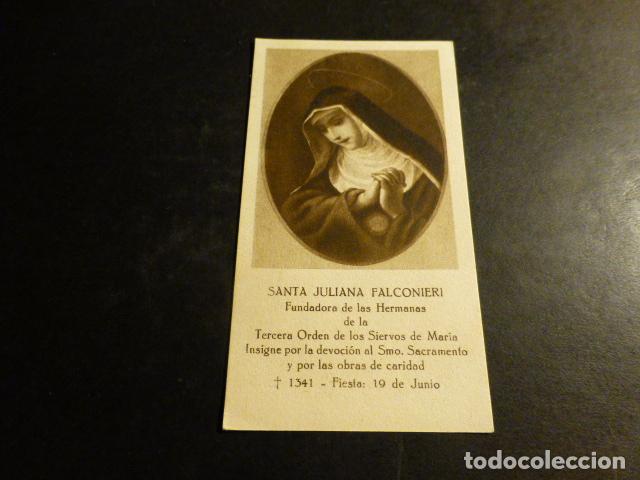 Postales: SANTA JULIANA FALCONIERI ANTIGUA ESTAMPA