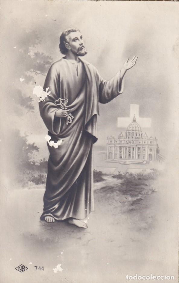 Cartoline: San Pedro - Antigua postal con bordes dorados - Sanctus Petrus / NB 744