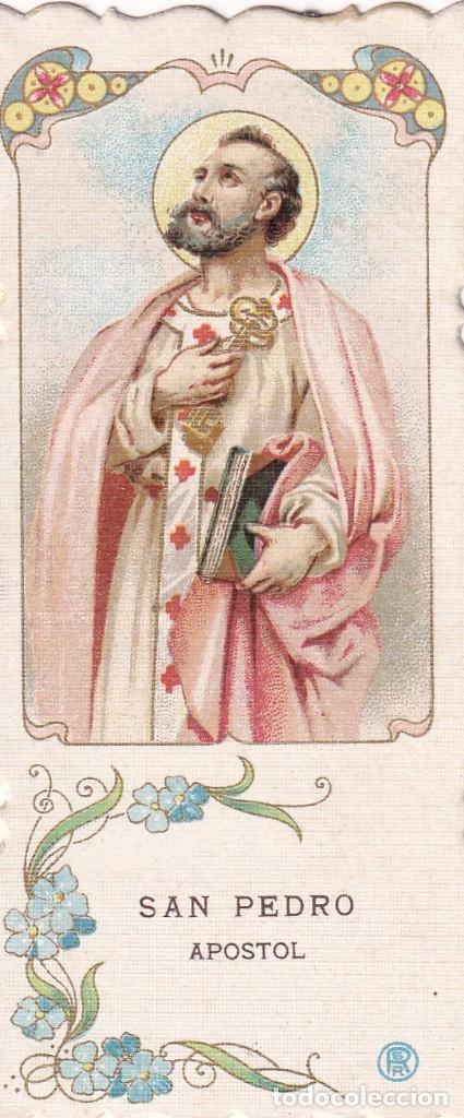 Cartoline: San Pedro Ap&oacute;stol - Antigua estampa devocional con bordes troquelados