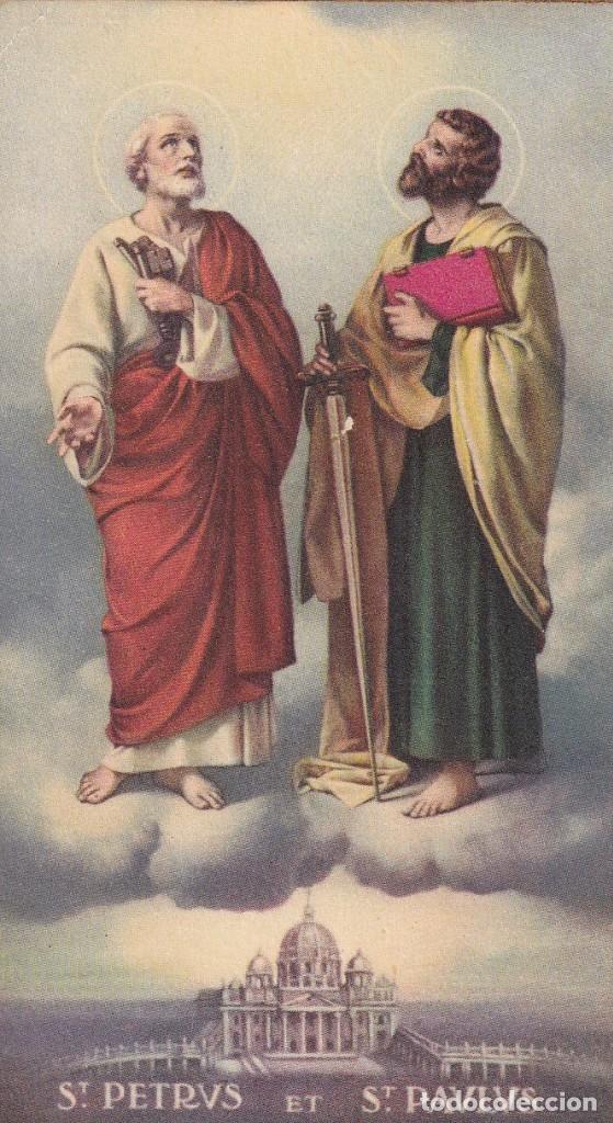 Cartoline: Antigua estampa devocional con bordes dorados / St. Petrus et St. Paulus - NB 495