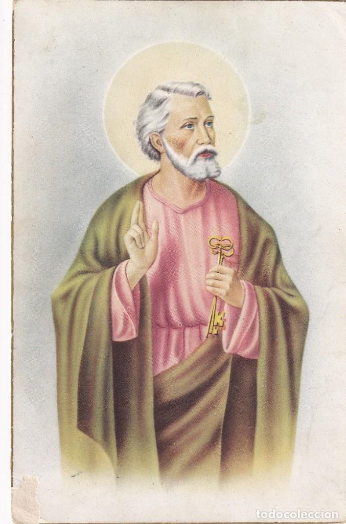 Cartoline: San Pedro Ap&oacute;stol - Antigua postal devocional con bordes dorados / S. Pietro Apostolo - GM 741