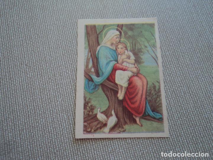 Cartes Postales: peque&ntilde;a estampa, virgen con ni&ntilde;o y palomas, 5 x 3,5 cm