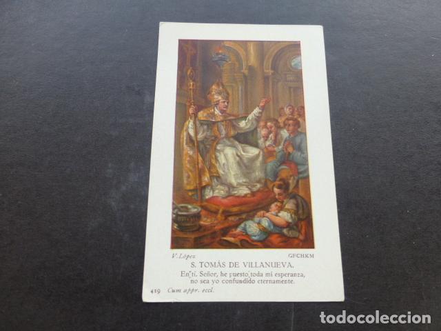 Cartoline: SANTO TOMAS DE VILLANUEVA ANTIGUA ESTAMPA CROMOLITOGRAFICA