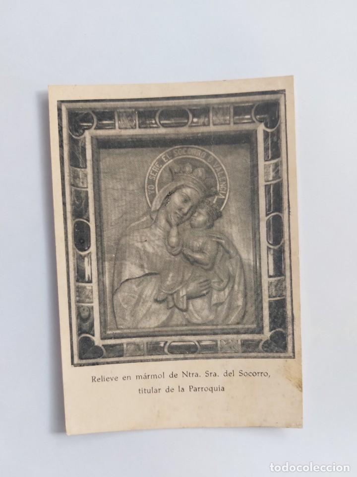 Postales: ESTAMPA - RELIEVE EN M&Aacute;RMOL DE NUESTRA SE&Ntilde;ORA DEL SOCORRO TITULAR DE LA PARROQUIA BODAS DE PLATA