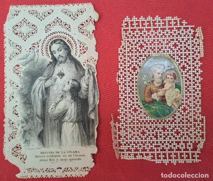 Postales: 2 Estampas religiosas a&ntilde;o 1905 - Foto 2