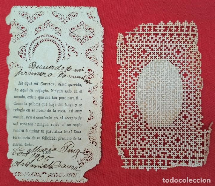 Postales: 2 Estampas religiosas a&ntilde;o 1905 - Foto 3
